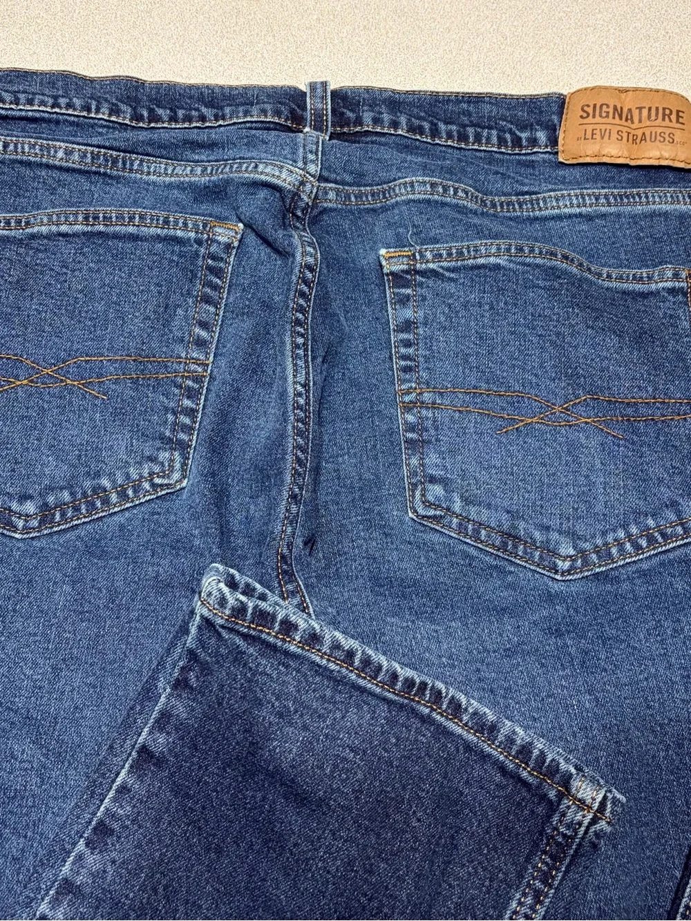 Signature by Levi Strauss Athletic Fit Mens Jeans Dark Wash Navy Blue 36x34